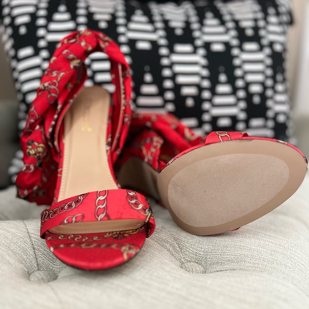 Red and Gold 3.5” Heels